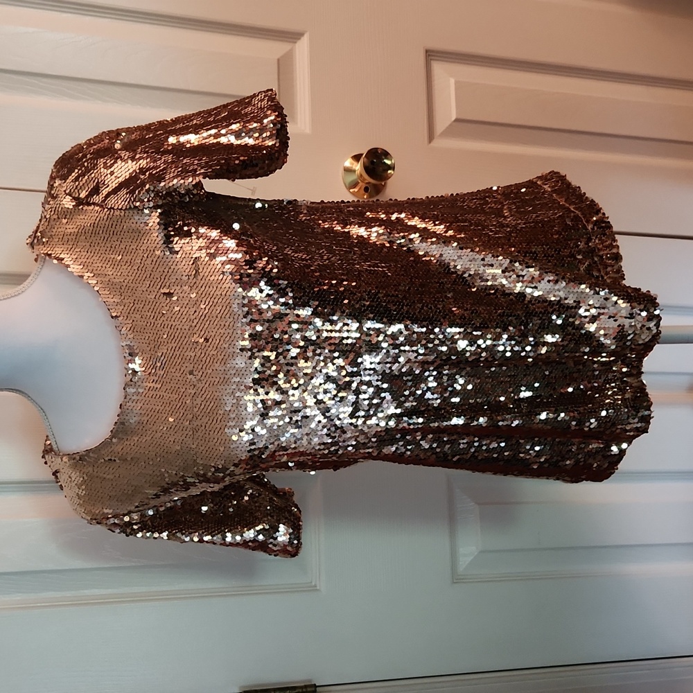 Nwt Altard State Rose Gold Sequin Top M